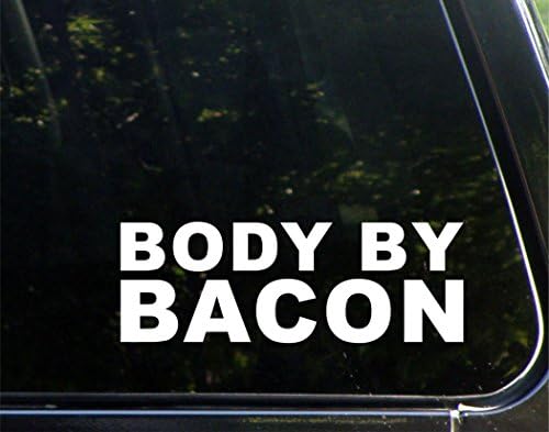 Test által Bacon - Autók Vicces Autó Vinyl Matrica Ablak Matrica | Fehér | 8.75 inch