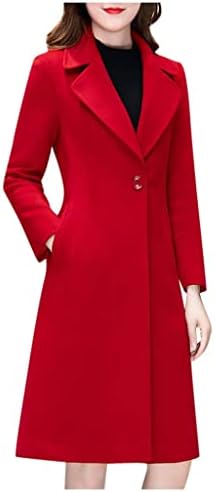 Árok Kabátok Női Őszi Téli Elegáns, Hosszú Ujjú Hajtóka Peacoat Le Gomb Hosszú Kabát Alkalmi egyszínű Kabátot