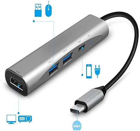 ZPLJ nagysebességű 4 az 1-ben USB-C Adapter HDMI 1 USB 3.0, 1 USB 2.0 Port USB-C Tápellátás Kompatibilis pendrive Laptop USB Hub Adapter