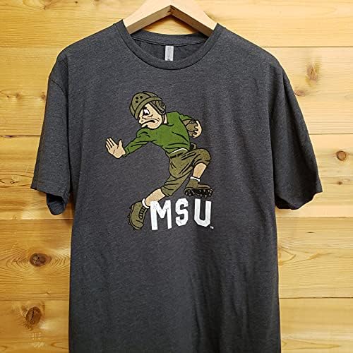 Michigan State Spartans Vintage, Retro MSU Unisex Pólók T-Shirt Pólók Rövid Ujjú Ruházat