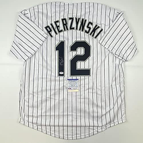Dedikált/Aláírt AJ A. J. Pierzynski Chicago Csíkos Baseball Jersey-PSA/DNS-COA
