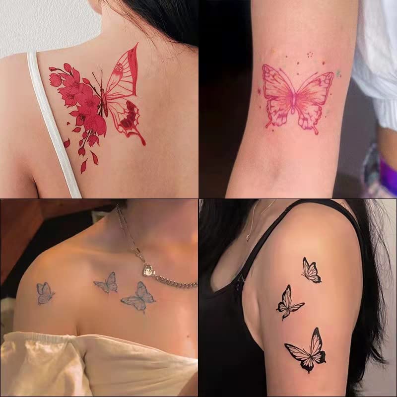 Reális Pillangó Ideiglenes Tetoválás a Nők, Lányok. Tartós Nők Hamis Tetoválás Matricák, a Lányok Teste a Kezét...