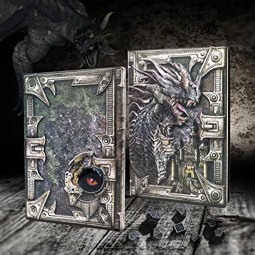 Haxtec DND Notebook 3D Dombornyomott Sárkány Bőr DND Journal W/ Toll Fantasy Sárkány Folyóirat TTRPG Dungeons and Dragons