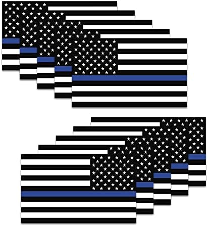 Vékony Kék Vonal Zászló Matricák - 3 x 5 cm - Rendőrök rendfenntartó USA Zászló Matrica, Matrica Fordított az Autó, Teherautó,