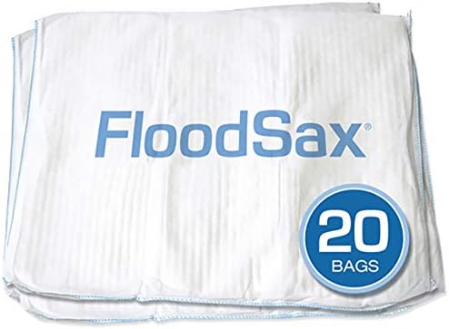 FloodSax FS20R Sandless Sandbag Víz Elnyelő Árvíz Akadály, 19 x 20, 20 Csomag, Fehér, 20-ig