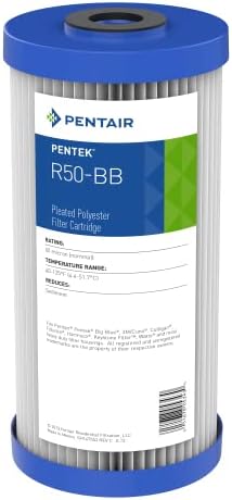 Pentair Pentek R50-BB Nagy Kék Üledék Víz Szűrő, 10-es, az Egész Ház Rakott Poliészter szűrőbetét, 10 x 4.5, 50 Mikron