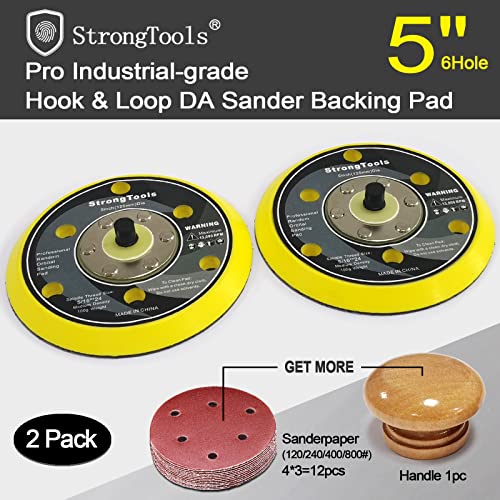 StrongTools DA Csiszolás Pad, 2DB Hook & Hurok Hordozó Pad Random Orbitális Sander, 5 Lemez 5/16-24 UNF Menet számára Kezelni (5 5/16-24