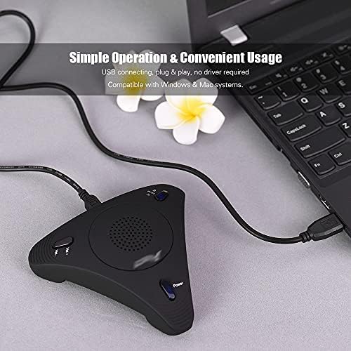XXXDXDP USB Asztali Számítógép Konferencia Többirányú Kondenzátor Mikrofon Mic Hangszóró Kihangosító 360° hangfelvevő Plug&Play