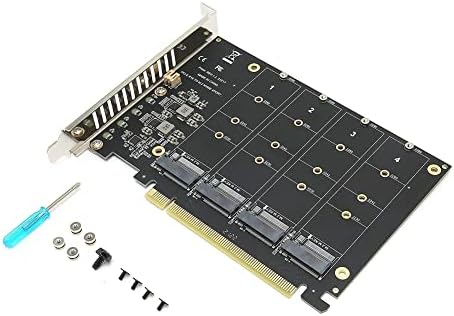 Suroene 4 Port M. 2 NVMe SSD PCIE X16M Kulcs Merevlemez Átalakító Olvasó Bővítő Kártya, 4 x 32Gbps Sebesség (PH44)
