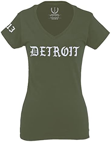 SATU, VALAMINT ERÉNYEK Detroit 313 Michigan City Hip-HOP Hipszter Streetwear a Nők V-Nyak Ellátott Póló