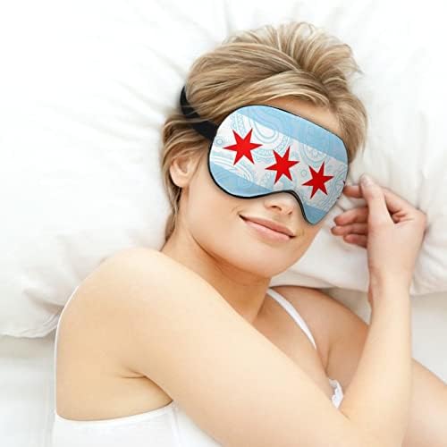 Chicago Paisley Zászló Aludni Maszk Puha Kendőt Hordozható Szem Maszk, Állítható Pánt a Férfiak Nők