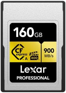 Lexar Professional 160GB CFexpress Típus Arany Sorozat Memória Kártya, Akár 900 MB/s olvasási, Mozi Minőségű 8K Videó, Névleges VPG 400 (LCAGOLD160G-RNENG)