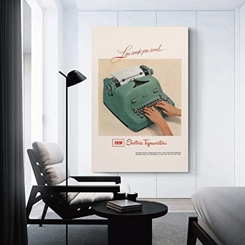 Elektromos Írógép Reklám - Klasszikus Reklám Nyomtatás - 1950-es évek Írógép Poszter, Klasszikus Fali Vászon Művészi Nyomatok a Fali