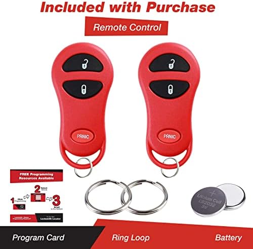 KeylessOption Kulcsnélküli Bejegyzés Távirányító Autós kulcstartó Csere GQ43VT17T, 04686481 (Csomag 2)