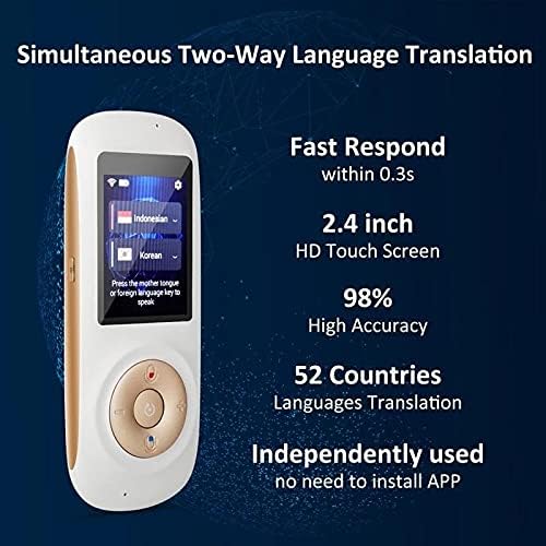 LIRUXUN Fordító Eszköz 70 Nyelvek Okos Zsebben Fordító Eszköz Hordozható Azonnali WiFi/Hotspot Hang Fordító (Szín : D)