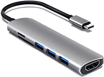 XDCHLK USB 3.1 C-Típusú Adaptert, Hub, hogy a 4K Thunderbolt 3 USB C Hub Elosztó 3.0 TF SD Olvasó Nyílás ( Szín : Szürke ,