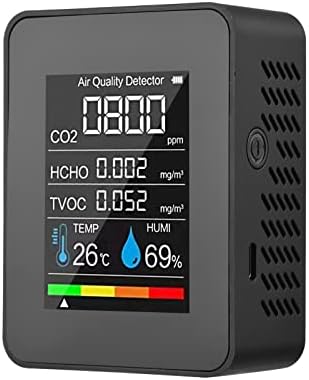 CHULAI Hordozható Levegő Minősége a Monitor a Beltéri CO2 Érzékelő 5 az 1-ben Formaldehid HCHO TVOC Teszter LCD Hőmérséklet Páratartalom