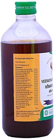 Vaidyaratnam Veeratharadyasavam 450 ml (Csomag 2) Ayurvédikus gyógynövény termékek-Ayurveda Ökológiai termékek