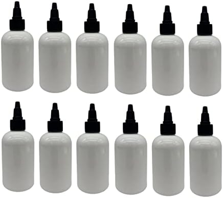 Természetes Gazdaságok 4 oz Fehér Boston BPA MENTES Üveg - 12 Pack Üres utántölthető tartály - Illóolajok tisztítószerek - Aromaterápia | Fekete