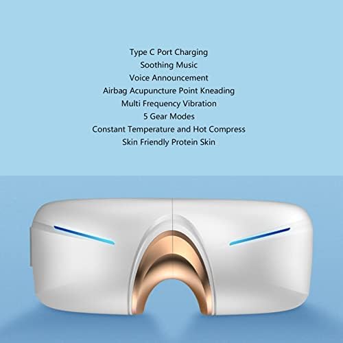 RiToEasysports Masszírozó a Szem, Hő,Újratölthető Szem Masszírozó Összecsukható Bluetooth Zene Fűtött Eye Care Eszköz a Nők, Férfiak