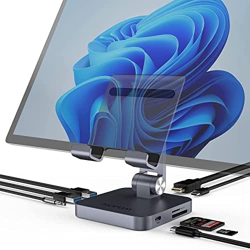 USB-C Hub Állvány/Jogosultja az iPad mini Pro, HOPDAY 8 1 Dokkoló Állomás MacBook Pro/Levegő (4K HDMI, USB 3.0, 60W PD, 3,5
