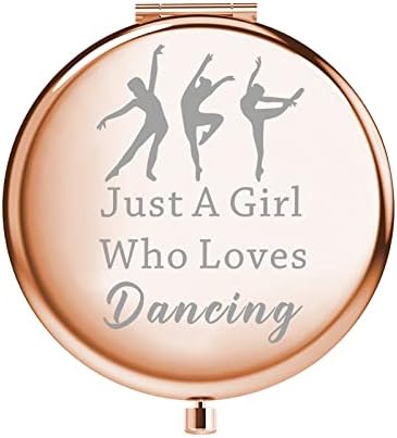 WSNANG Táncos Kompakt Tükör táncórái Ajándék Táncos Lányok Smink Tükör Ajándékok Csapatban Balerina Táncolni Szerető (Rose Gold)