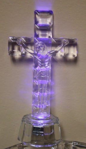 5 cm-es Üveg Vallási Kereszt mellett LED-es Lámpák