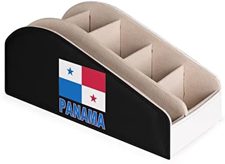 A büszkeség, a Panama - Panamai Zászló Távirányító tartó PU Bőr Tároló Szervező Doboz Otthoni Irodájában Asztali