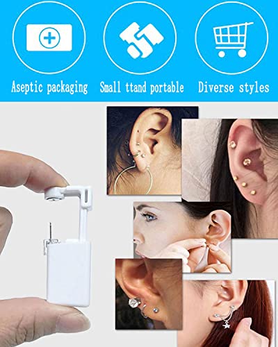 4 Db Önálló Fül Piercing Készlet, Egyszer Használatos Steril Fül Piercing Fegyvert Fül Piercing Eszköz (Fehér)