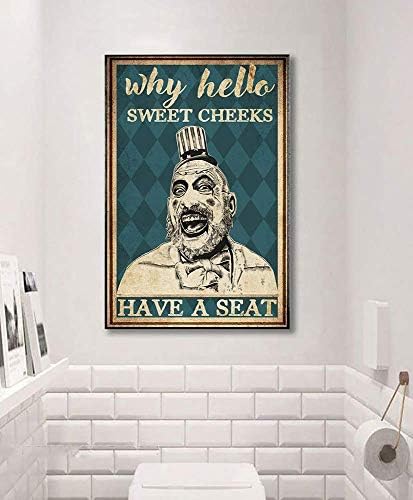 SIGNCHAT Miért Helló Édes Arca Van Egy Helyet Kapitány Spaulding Vicces Fürdőszoba Művészet Plakát Vintage Stílusú Fém Falon Emléktábla