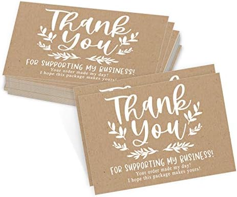 25 Fehér Kraft Köszönöm Kártyák Kis Üzlet, köszönjük, Hogy Támogatja Az Üzleti vevők Megjegyzés Kártya, Mini Köszönöm, Hogy az Én Napom Aranyos