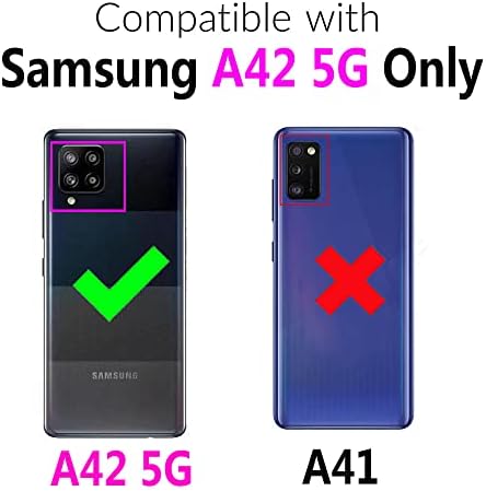 ELISORLI Kompatibilis a Samsung Galaxy A42 5G Tárca Esetben Csukló Szíj, Zsinór vagy Bőr Flip-Kártya-tartó Állvány Sejt Telefon Tartozékok