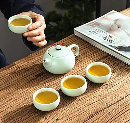 EatingBiting Japán Kerámia teáskészlet a Tea Szerelmeseinek Porcelán Kungfu Teás Készlet 5db Japán Tea Set, Cián-kék Porcelán
