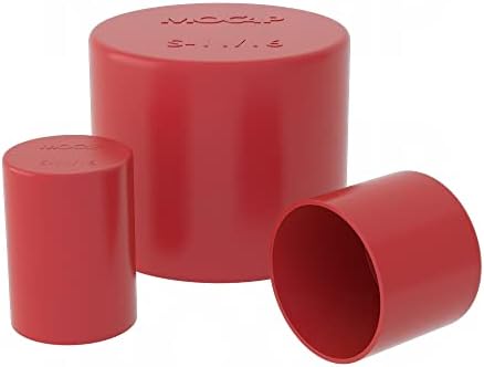 Egyenes Műanyag Kupakok - LDPE Egyenesen Kap 1.575 (40mm) x 1.063 (27mm) Piros LDPE MOCAP SM40X27SRD1 (qty20)