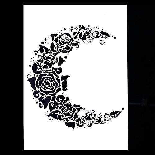 DIY Dekoratív Hold Virág Stencil Sablon Scrapbooking Festmény a Falon, a Bútorok Kézműves (A4-es Méret)