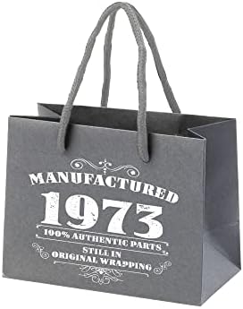 Bang Tiszta Ruha 50 Születésnapi Ajándék táska - Szürke Papír, Kötél Fogantyú - Környezetbarát KIS Ajándék Táska - Gyártott 1973