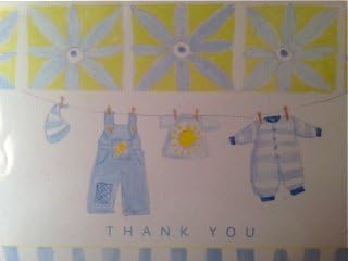 Baby Shower Köszönöm kártya ÜRES (12 db-12 boríték)