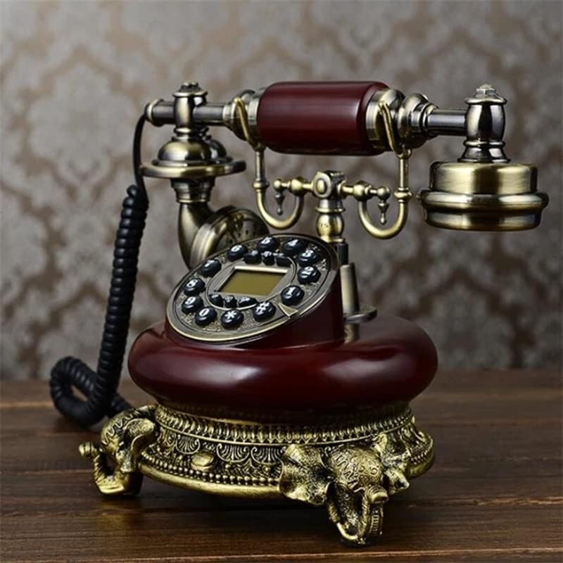 TREXD Antik Vezetékes Telefon Haza Hívó AZONOSÍTÓJA Vezetékes Telefon a Gyanta, valamint a Utánzás Fém kihangosító Gombot, Tárcsázza