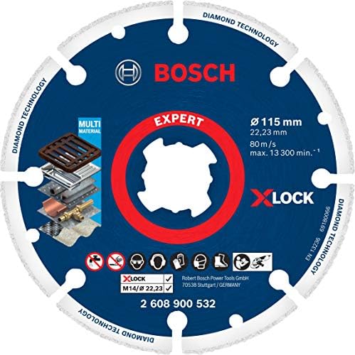 Bosch Professzionális Gyémánt vágótárcsa Gyémánt, Fém Kerék (Acél, Rozsdamentes Acél, öntöttvas, X-Zár, Átmérő 115 mm, Tartozékok