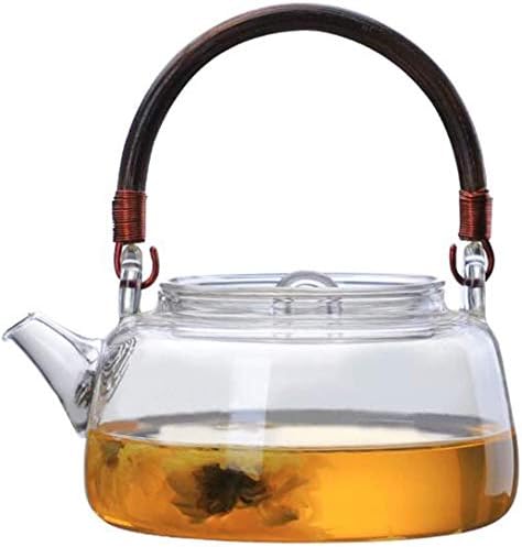 IwaiLoft Tűzhely Biztonságos Üveg Teáskanna Cserélhető Infúzió Jól Boroszilikát teáskannában tökéletes Gyümölcs Virágzó Tea Tartály Prémium