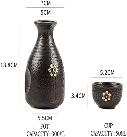 SLATIOM Kerámia Bor Pot Kupa Japán Fekete-Arany Virág 300ML Kedvéért Fazék Vizet Ware Bár Dekoráció Háztartási Konyhai felszerelések