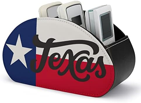 Texas Zászló Távirányító Birtokosai PU Bőr Caddy Tároló Szervező Doboz 5 Rekesz az Otthoni Irodai Kellékek
