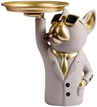 YAYONG Bulldog Figura Tároló Doboz Kulcs Tál Jogosultja ékszerdoboz Asztali Tároló Tálca Polcok Haza Bejárat Dekorációs Kiegészítők