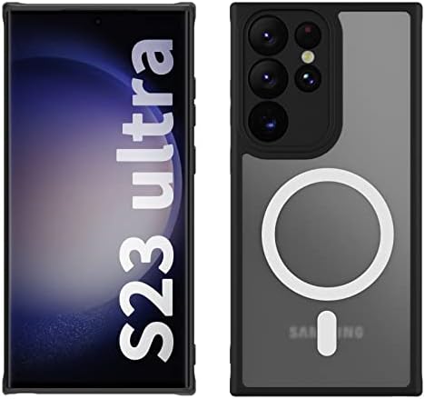 YMHML Samsung Galaxy S23 Ultra Mágneses Esetben Galaxy S23 Ultra Esetben a Kamera Fedél, Áttetsző Matt Vissza Anti-Ujjlenyomat Ütésálló Telefon