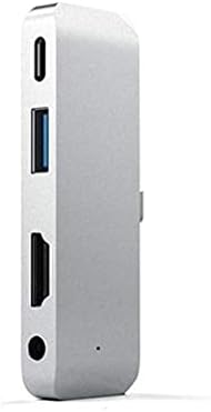 HGVVNM USB-C-Típusú Mobil Pro Elosztó Adapter, USB-C PD Töltés USB 3.0 & 3,5 mm-es Fejhallgató Jack Tabletta Hub (Szín : B)