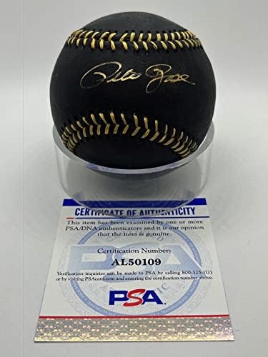 Pete Rose Aláírt Autogramot Hivatalos MLB Fekete-Arany Csipke Baseball PSA DNS *09 - Dedikált Baseball