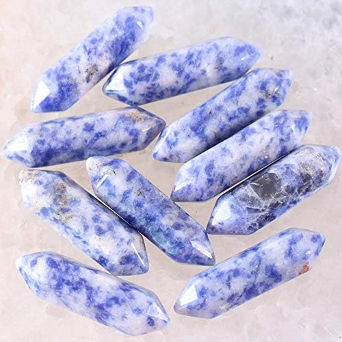 Yenoshi 8x32MM Természetes Kövek Kék Sodalite Hatszögletű Gyógyító Hegyes Reiki Csakra Nem Fúrási Lyuk Gyöngyök Illik Medál