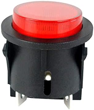 MOMTC Piros nyomógombos Kapcsoló Lámpa 4 Csapok Touch hálózati Kapcsoló 15A 250V Elektromos Kerek Rocker Kapcsoló 28 * 23.2 mm PS18-16-2 1db
