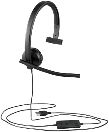 Logitech H570e Vezetékes Headset, Mono Fejhallgató zajszűrős Mikrofon, USB, In-Line Ellenőrzések Némító Gomb, Kijelző LED, PC/Mac/Laptop -