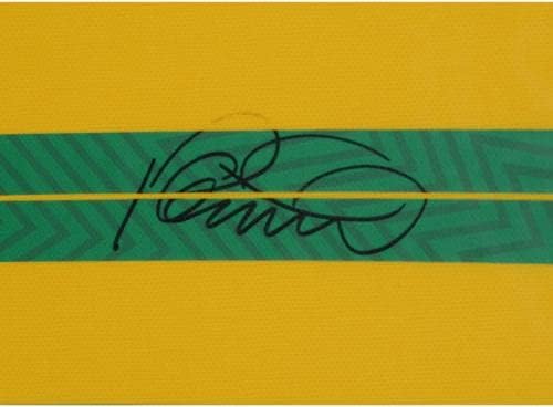 Philippe Coutinho Brazília Normál Keretes Dedikált Nike Sárga Haza Jersey - Dedikált Foci Mezek